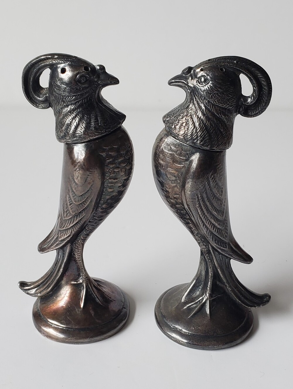 Vintage Viking C7 Silver Plated Bird Salt & Pepper Shakers Heavy EP Lead